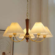 Nordic Pleated Pendant Chandelier 3-Light Warm LED Modern Dining
