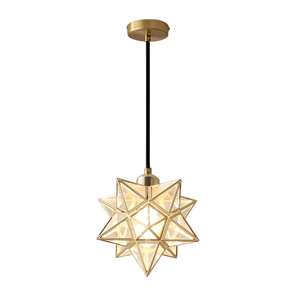 Star Pendant Light | Modern 3-Step Dimming | Glass & Iron Finish
