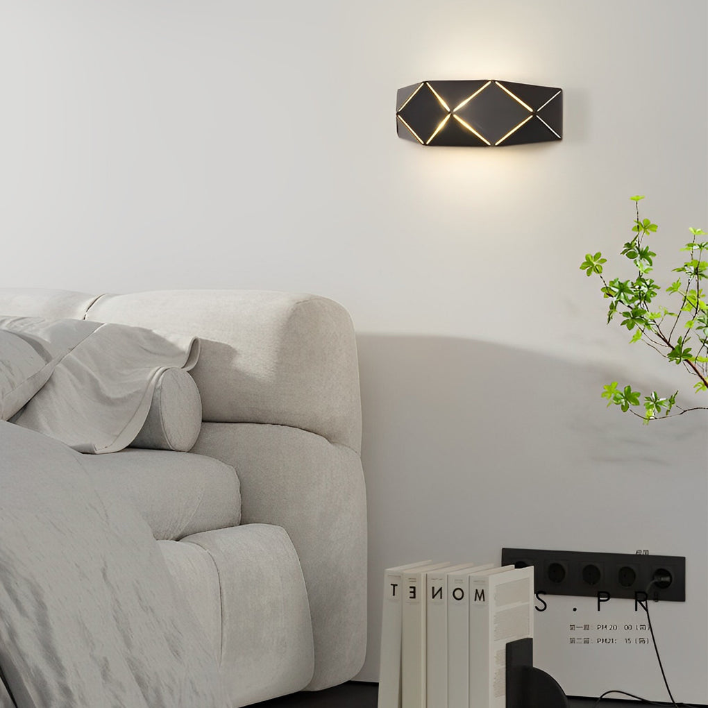 Modern Geometric Iron Acrylic Wall Sconce with Backlight