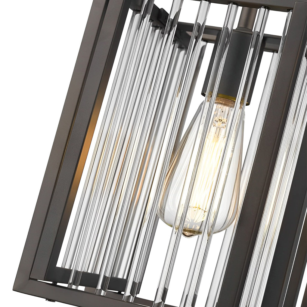 Square Iron Frame Industrial Pendant Light Fixture Black