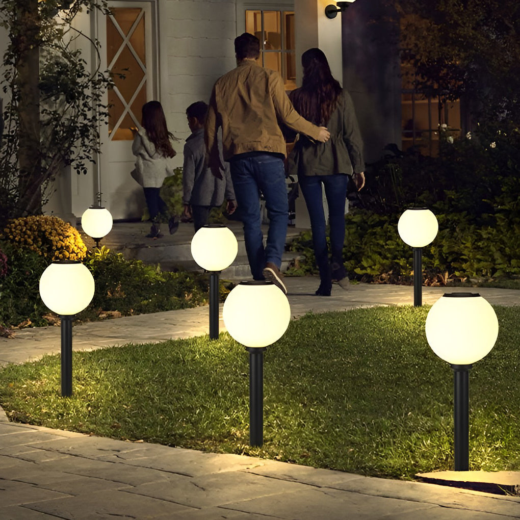 Solar LED Pathway Light Round Ball Design Adjustable Brightness