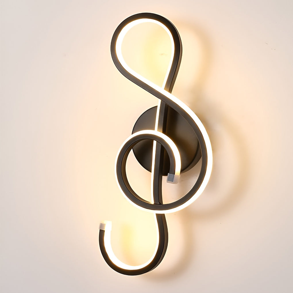 Musical Note LED Wall Sconce - Modern Electroplated Aluminum