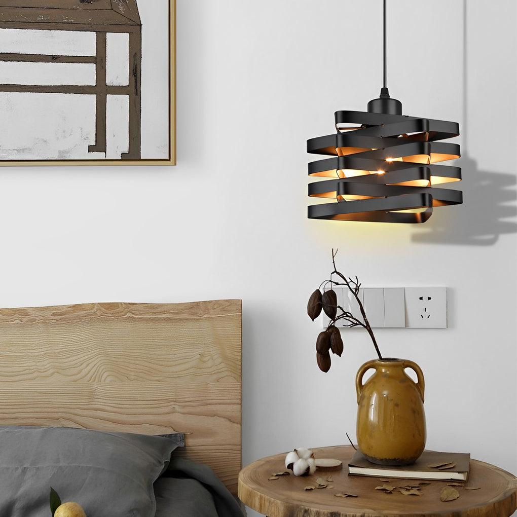 Interwoven Iron Pendant Light Modern Industrial Ceiling Fixture