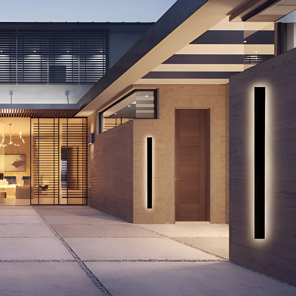 Modern Black Linear LED Wall Light Outdoor Waterproof IP65