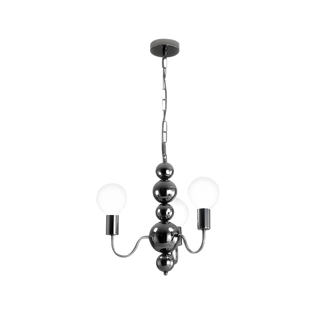 Glass Ball Shade Chandelier – Modern Minimalist Multi-Light Design