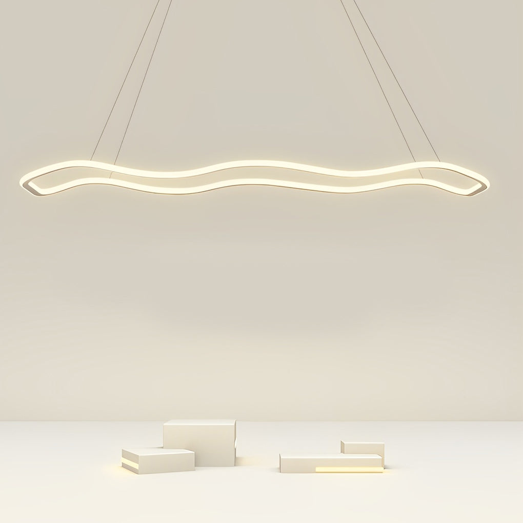 Wave Circular LED Pendant Light Modern Metal Chandelier