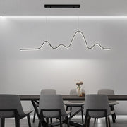 Modern Wave Line LED Pendant Light with Three-Step Dimming