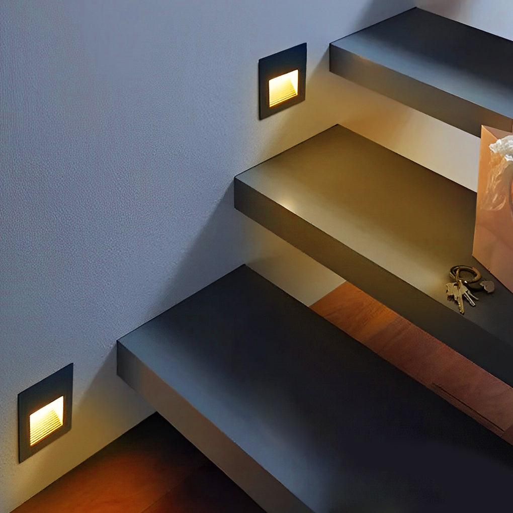 Recessed LED Step Light 3W Aluminum Outdoor Wall Mount Modern