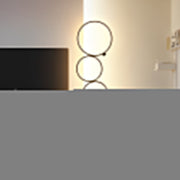 Modern 5-Ring LED Floor Lamp with Dimmer | Aluminum & Iron