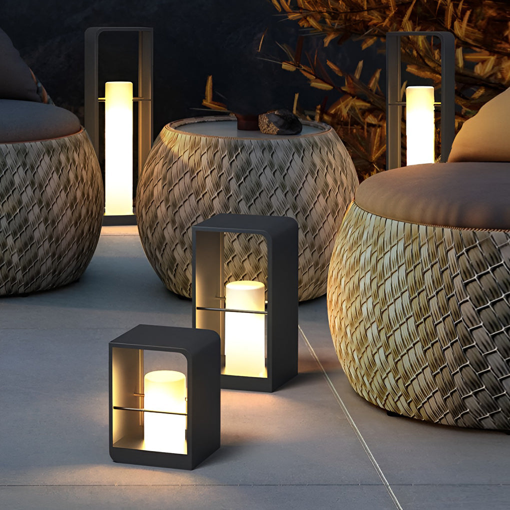 Rectangular Waterproof Modern Solar LED Outdoor Lantern