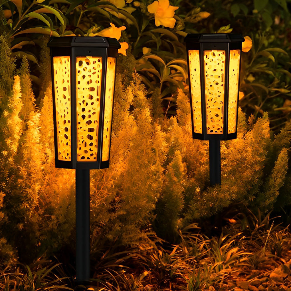 RGB Hexagon Solar Stake Light Waterproof Landscape Lighting