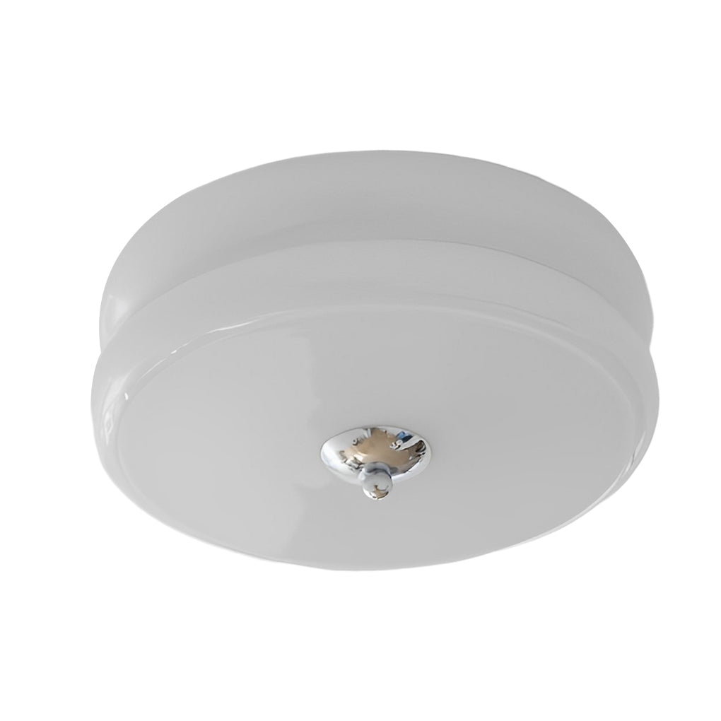 Modern Glass Drum LED Flush Mount Ceiling Light - Three Step Dimming