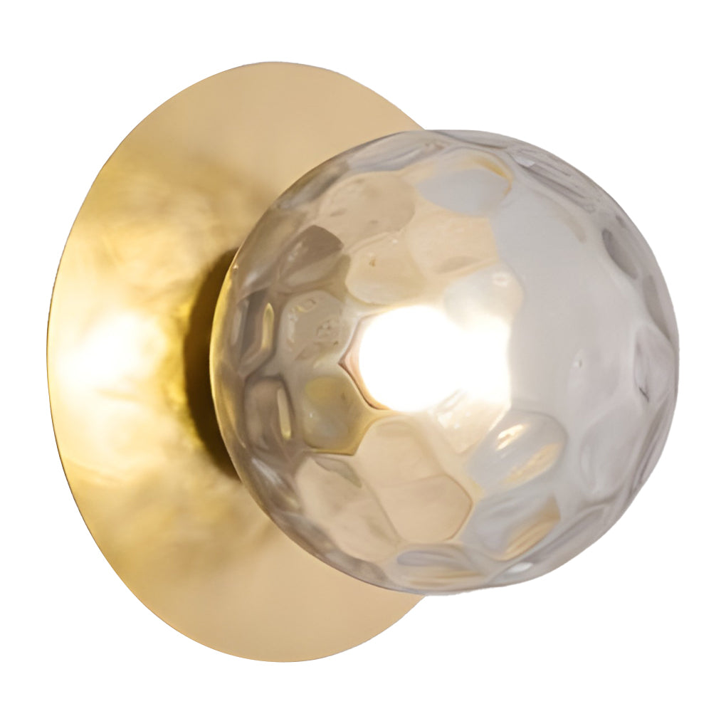 Modern Glass Ball Wall Sconce with LED - Black & Gold Finish