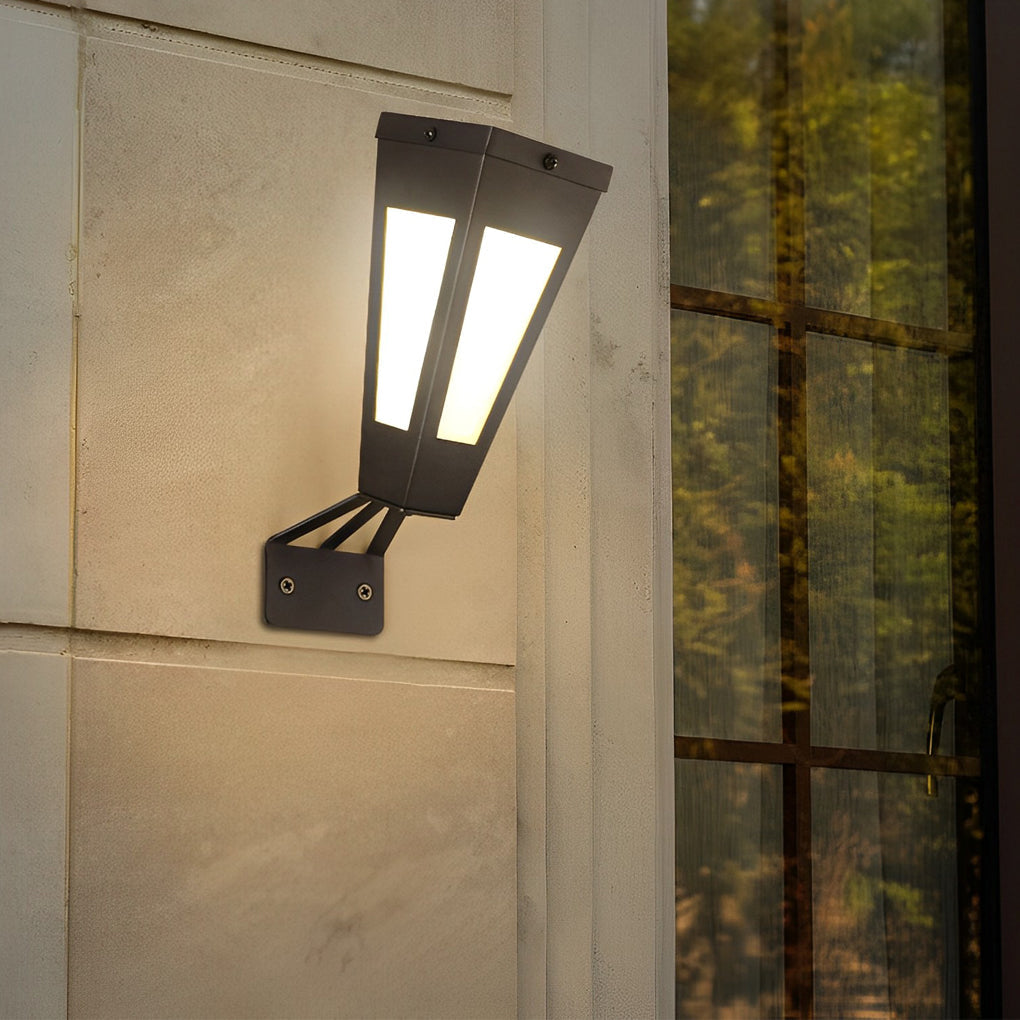 Solar LED Outdoor Wall Light - Modern Black Metal Design