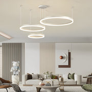 Circular Rings LED Semi-Flush Mount Light with 3-Step Dimming