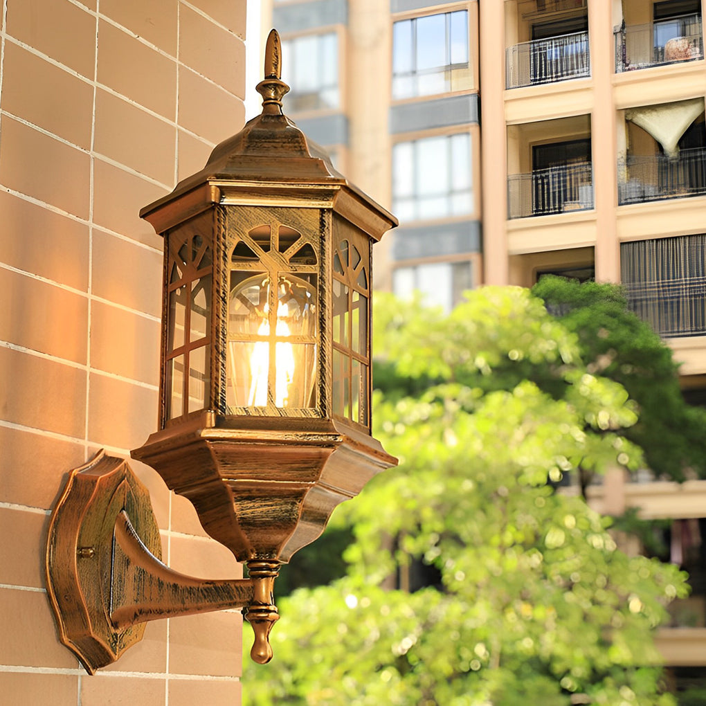 Modern Outdoor Wall Lamp - Aluminum & Glass Waterproof Sconce