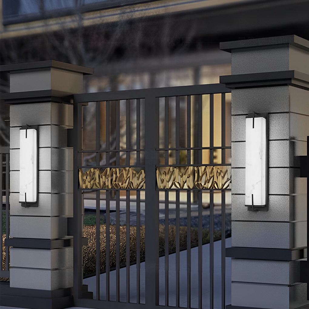 Modern Black Resin Outdoor Wall Sconce with LED - Waterproof IP54