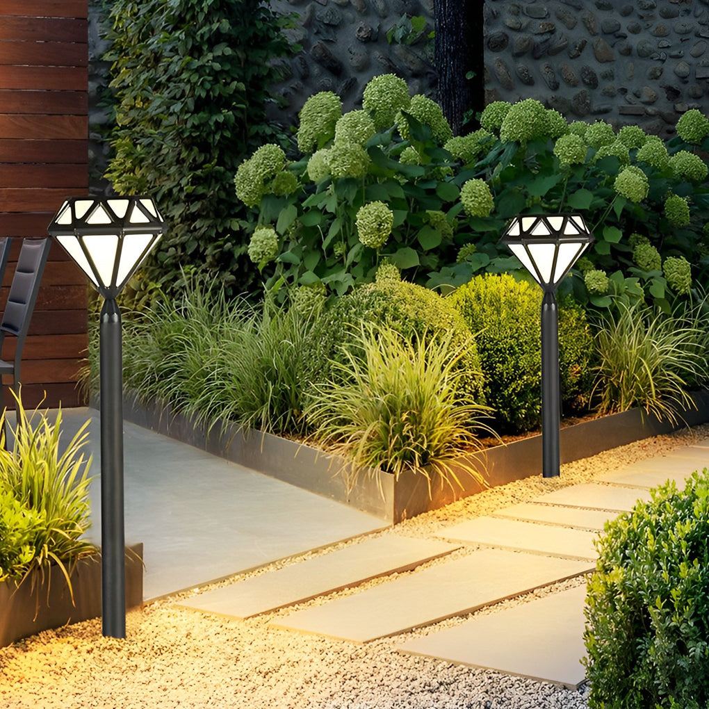 Geometric Diamond LED Lawn Lamp Modern Outdoor Landscape Lighting