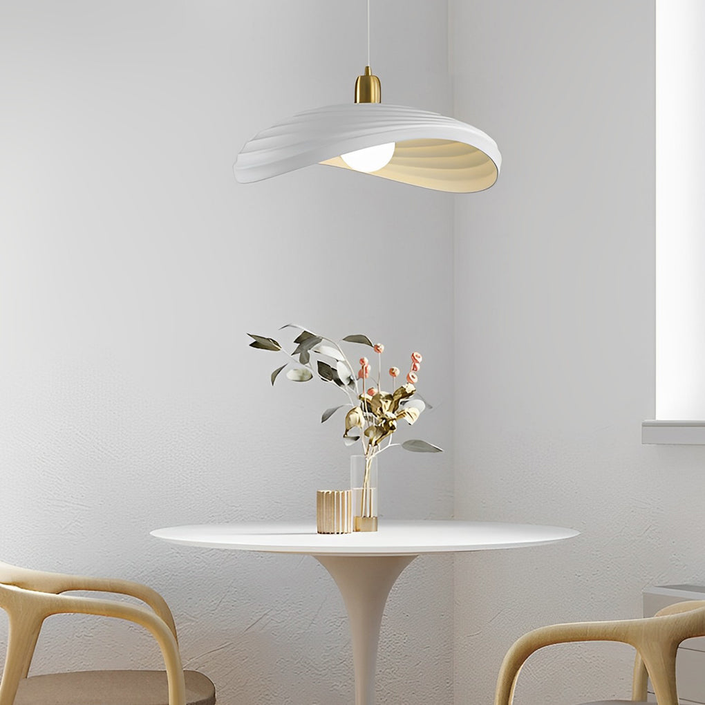 Wabi-Sabi Resin Pendant Light with Plated Hardware