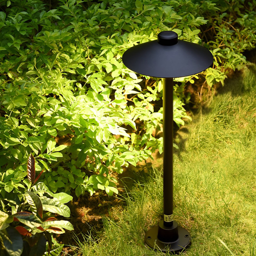 Modern Mushroom LED Outdoor Path Light Black Aluminum 7W