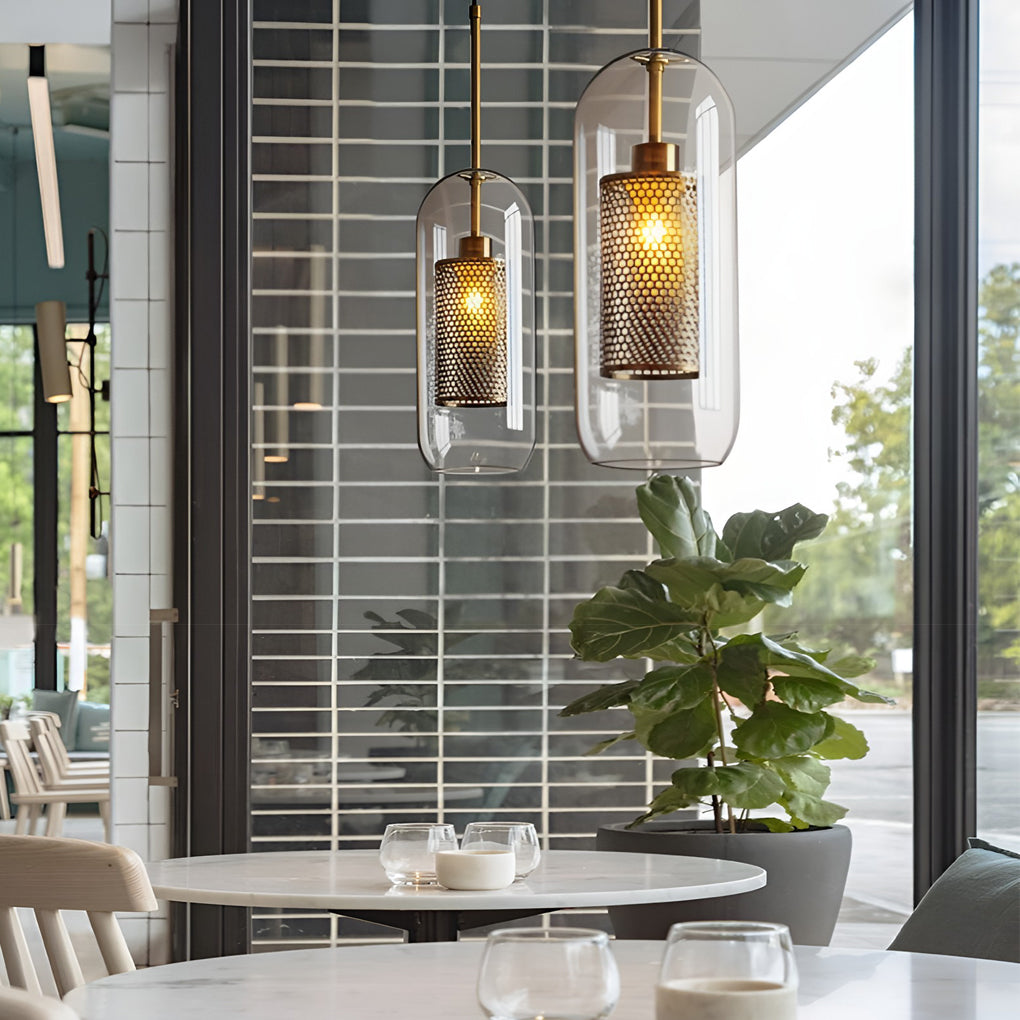 Modern Glass LED Pendant Light Industrial Kitchen Island Ceiling