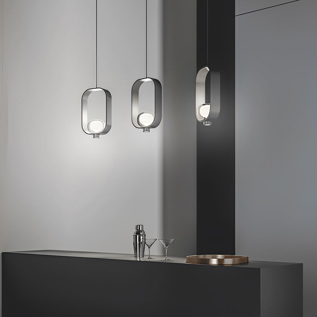 Modern Nordic Glass Pendant Light with Electroplated Iron Frame