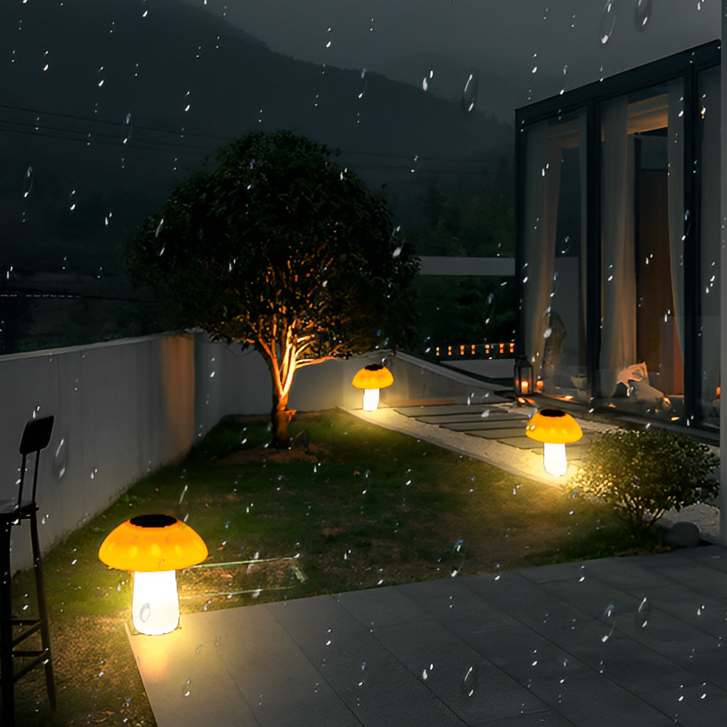 Mushroom Solar LED Lawn Light - Waterproof Outdoor Garden Lighting