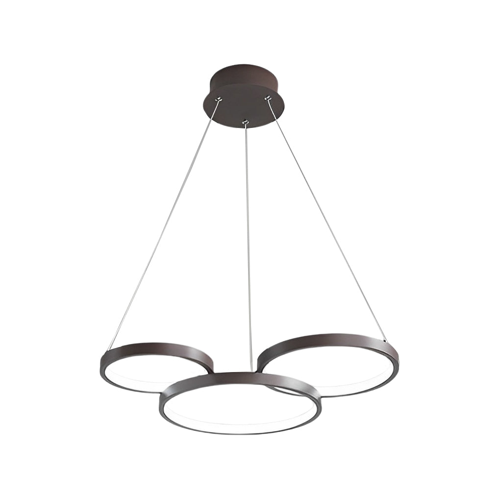 Modern 3-Ring LED Chandelier with Remote Control Dimmable Lighting