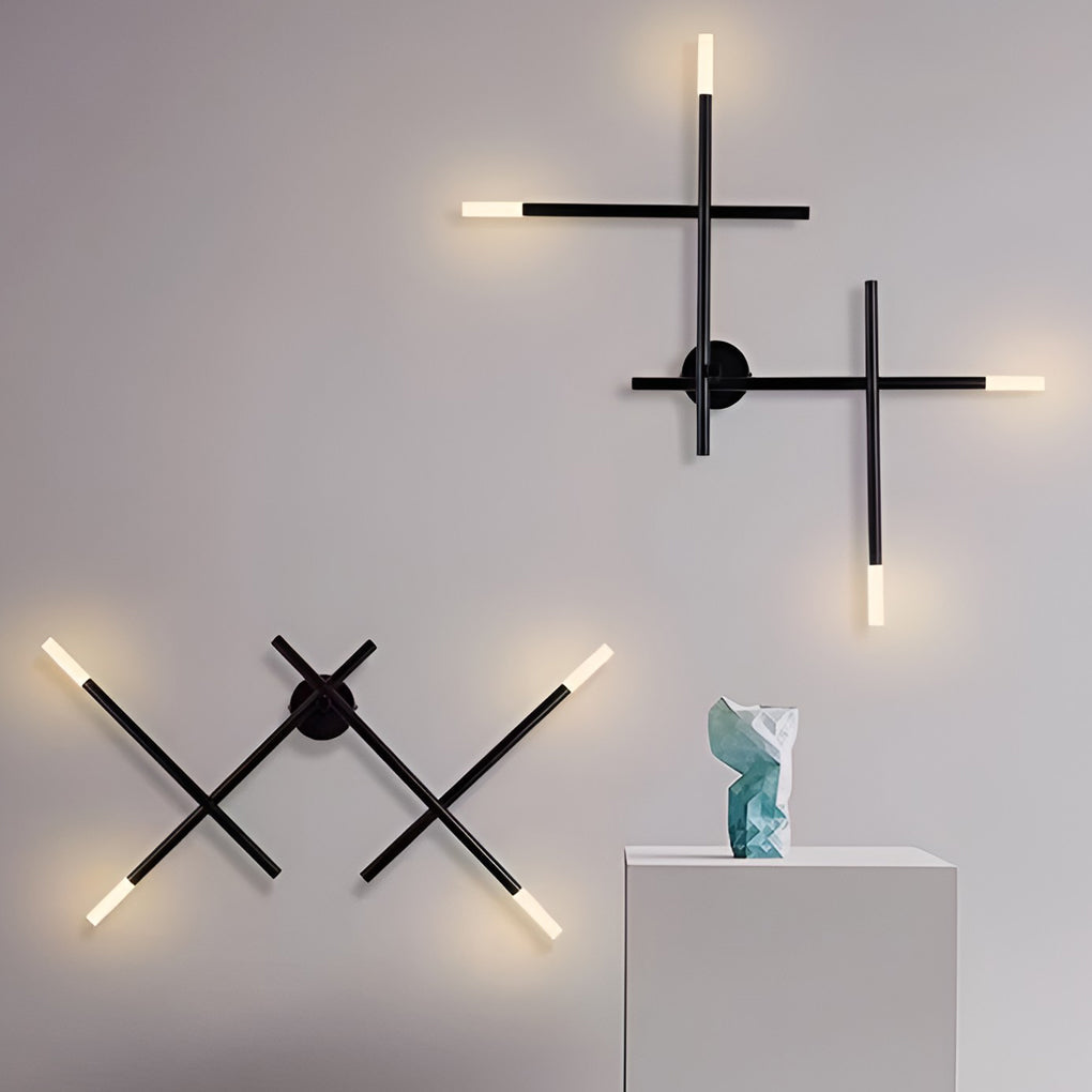 Modern Cross LED Wall Sconce in Iron & Acrylic
