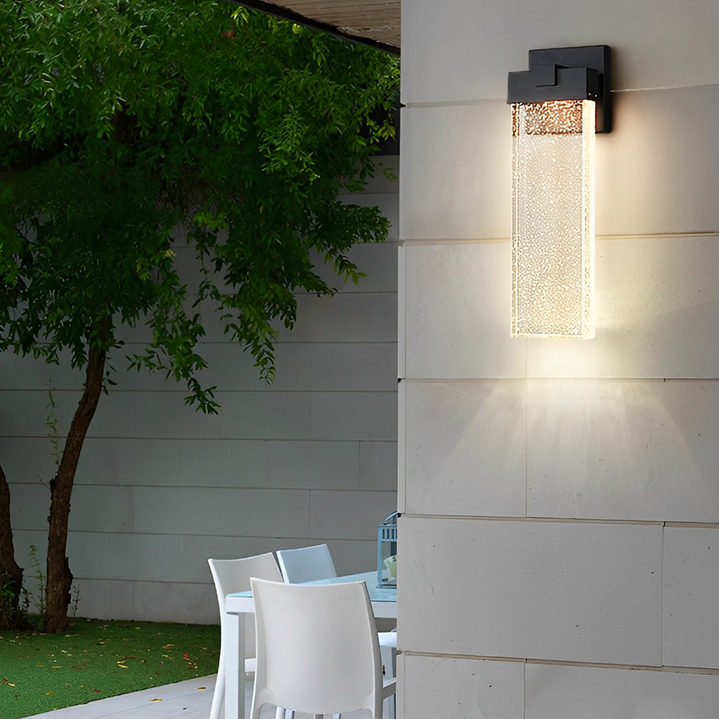 Rectangular Bubble Crystal Modern Outdoor Wall Lamp - Waterproof LED