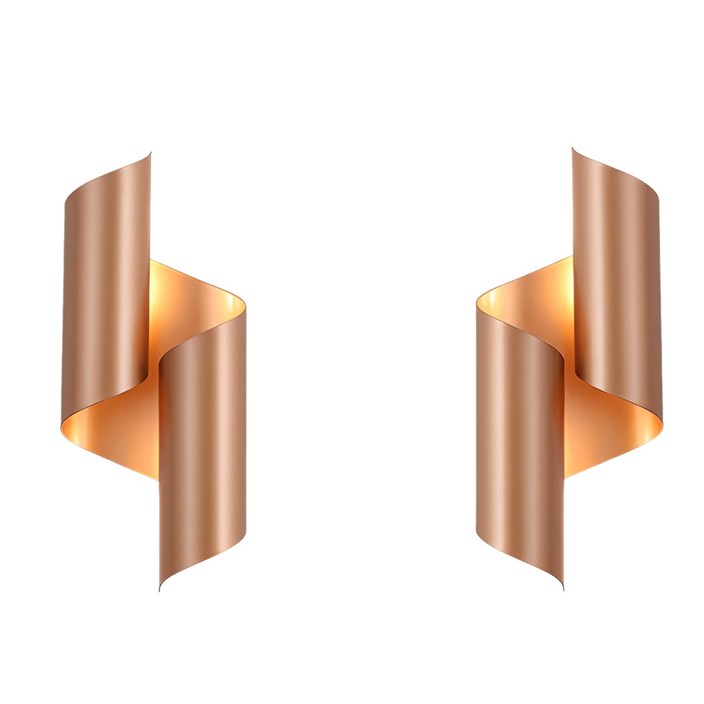 Geometric Up Down Wall Sconce Set - Modern Metal Lighting (2pcs)