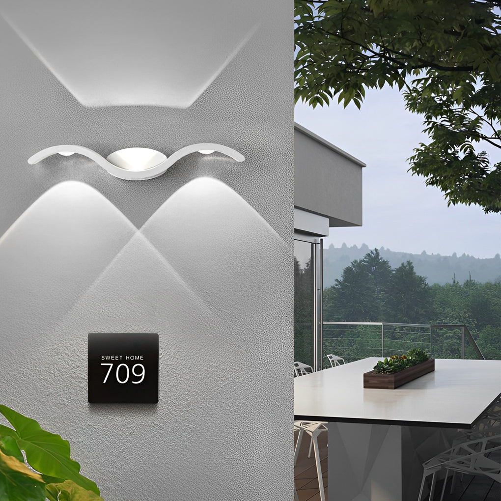 Modern Seagull Wave Up Down LED Outdoor Wall Light
