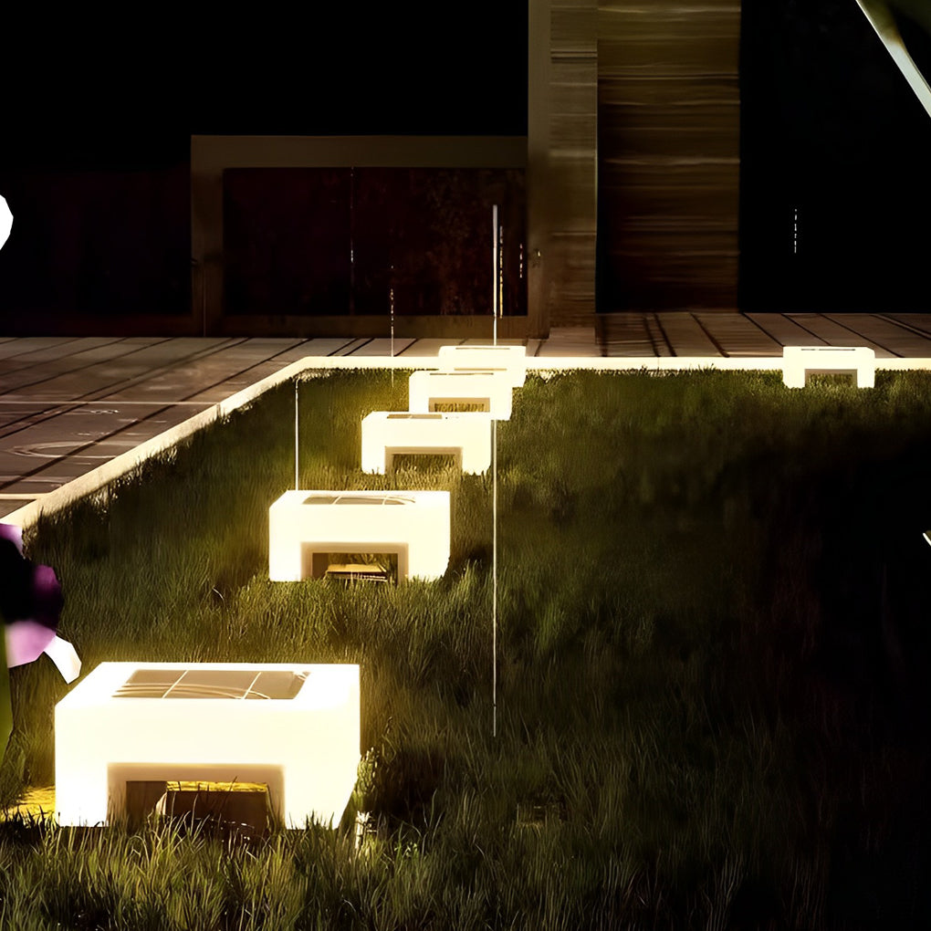 Modern Square Solar Post Cap Light – Stainless Steel & PE