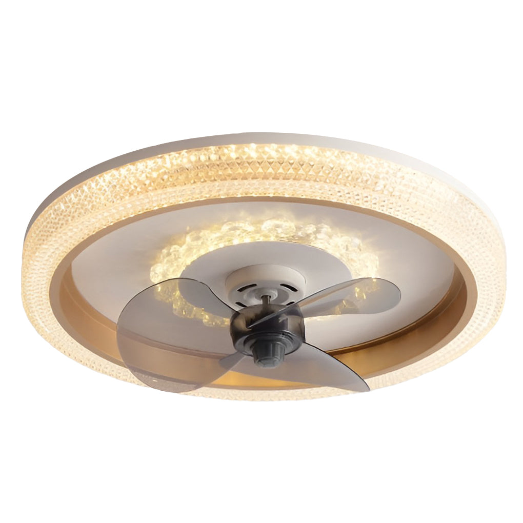 Modern LED Ceiling Fan Light with Dimmable Remote & 360° Rotation