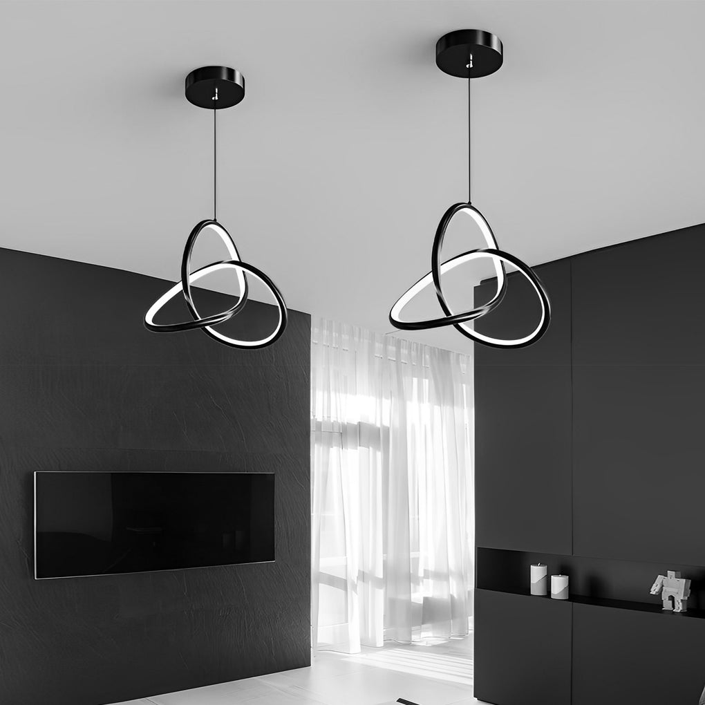 Circular Ring Modern LED Pendant Light with 3-Step Dimming