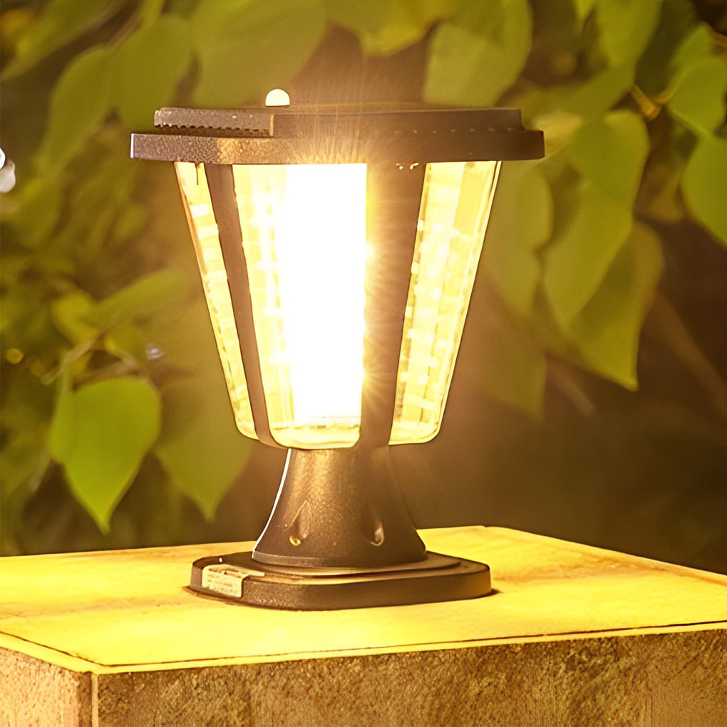 Modern Solar Motion Sensor Post Cap Light - Aluminum & Acrylic