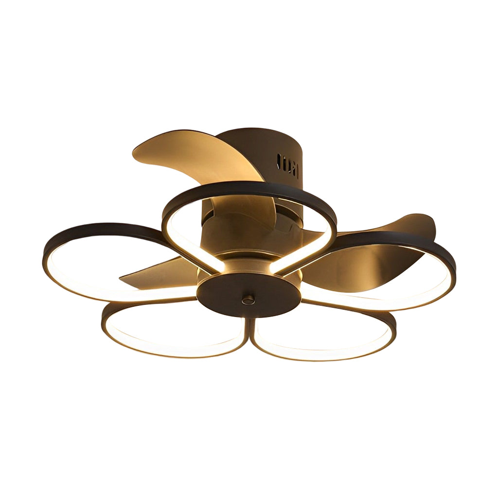 Floral Bladeless Ceiling Fan Light with Dimmable LED