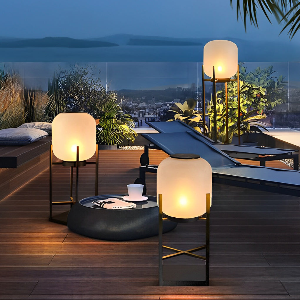 Modern Outdoor LED Floor Lamp with Stainless Steel Frame
