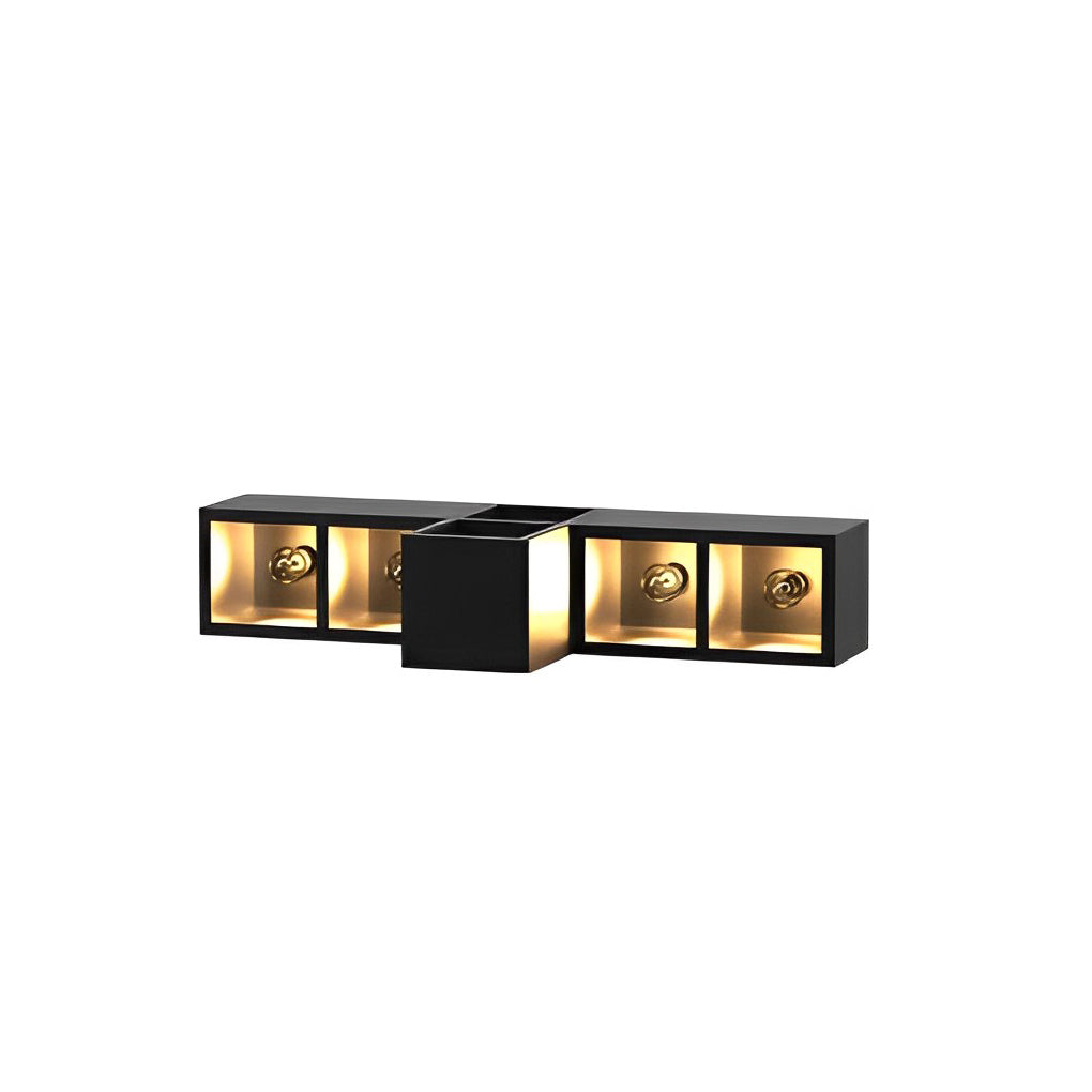 Waterproof Modern Black Wall Lamp with Integrated Flowerpot