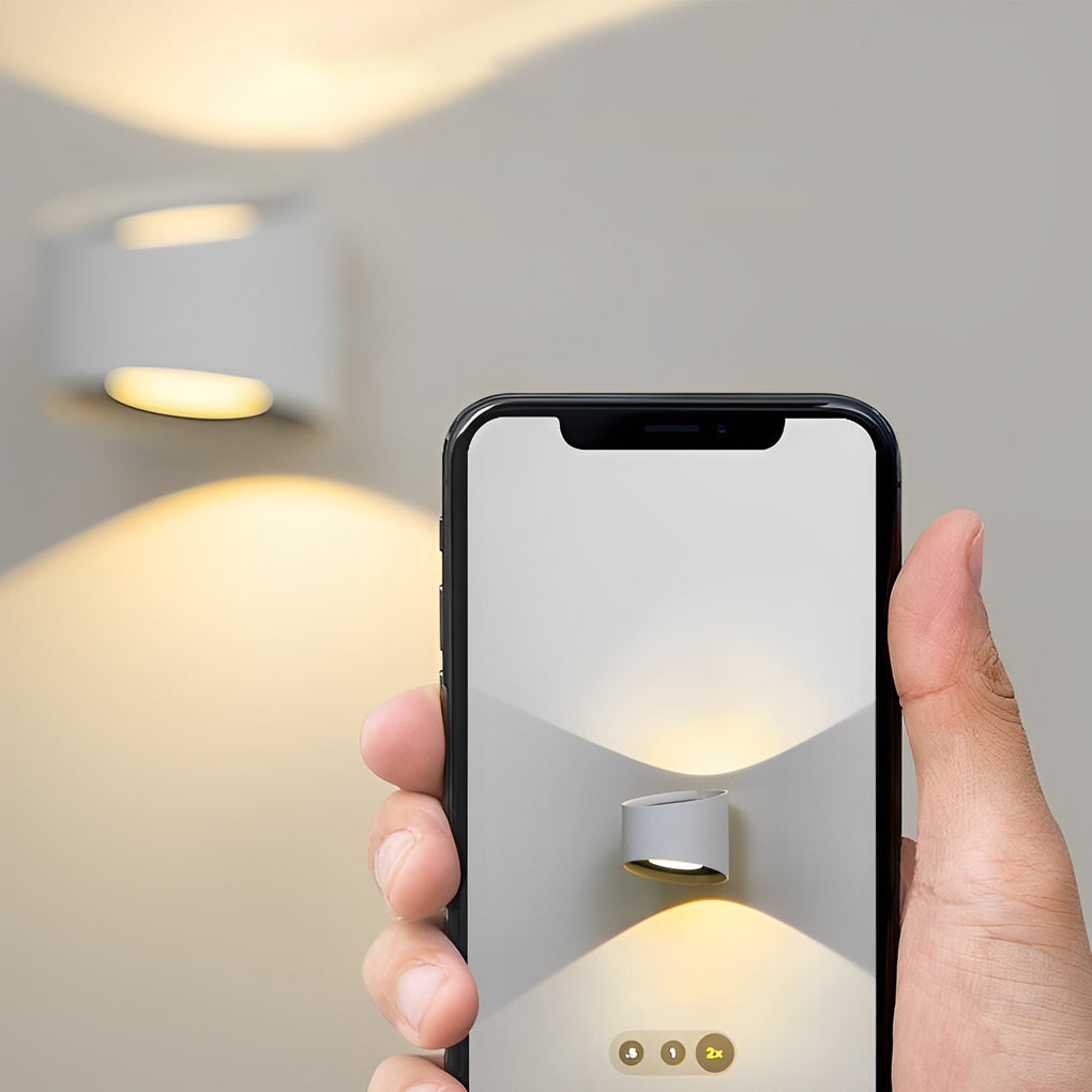 Modern Round LED Wall Sconce Aluminum Up Down Light