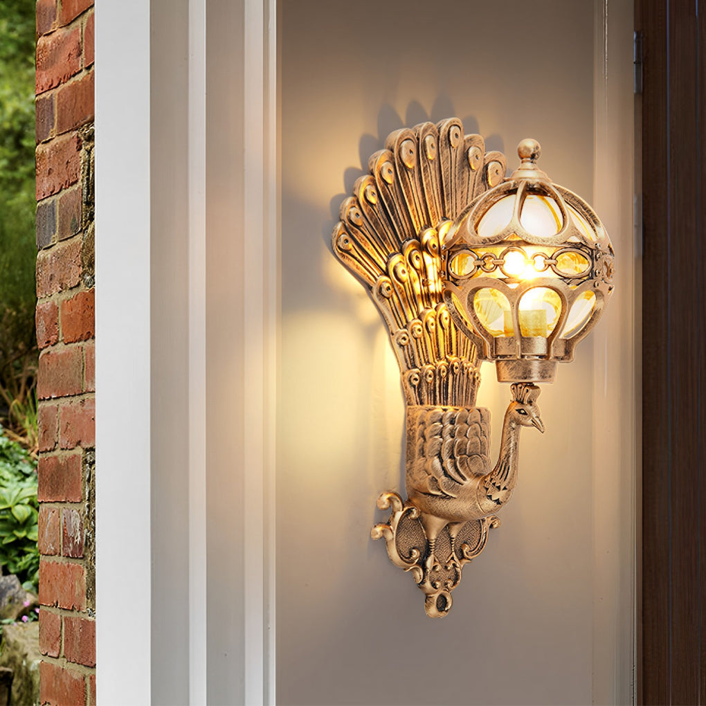 Peacock Aluminum Outdoor Wall Light - Waterproof IP55 Vintage