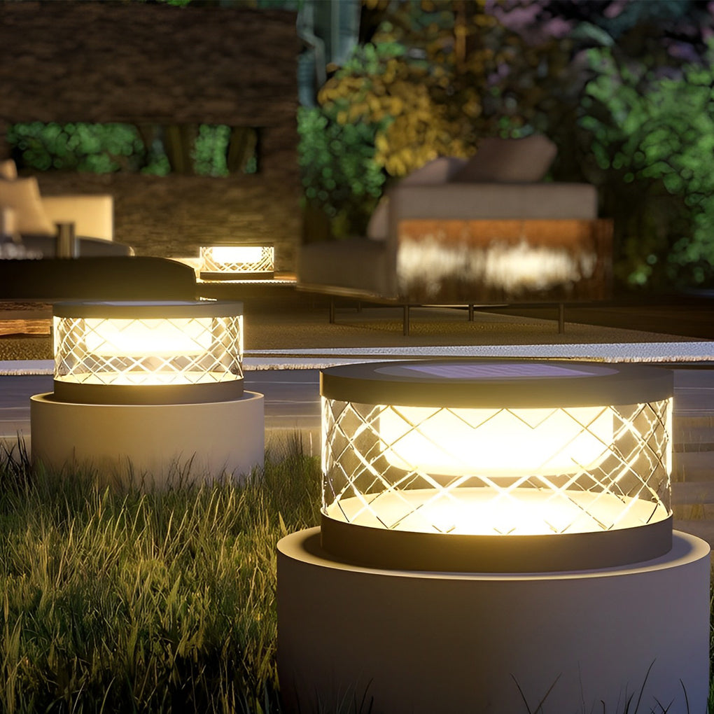 Modern Solar Post Cap Light - Stainless Steel & Acrylic