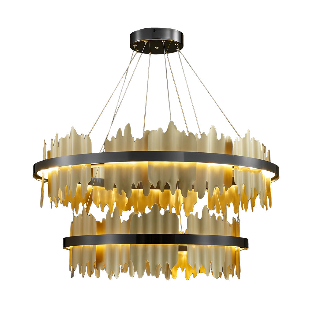 Modern Circular LED Chandelier with Stepless Dimming & Remote