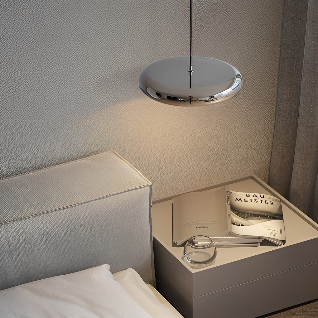 Round Mirrored Aluminum LED Pendant Light - Modern Minimalist