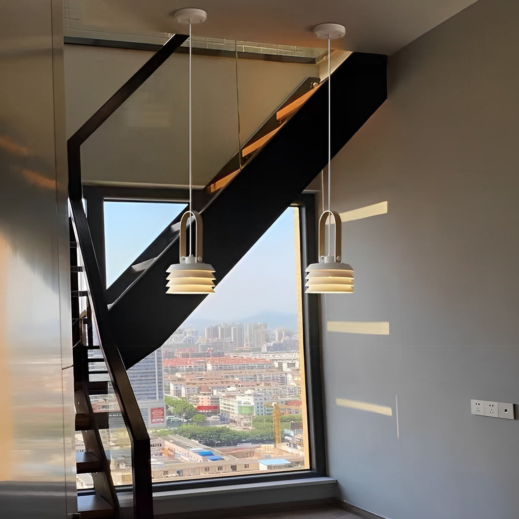 Multi-Layer Metal Minimalist Pendant Light Modern Drum Shade