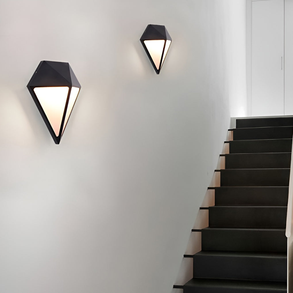 Geometric LED Outdoor Wall Light - Waterproof Aluminum Black