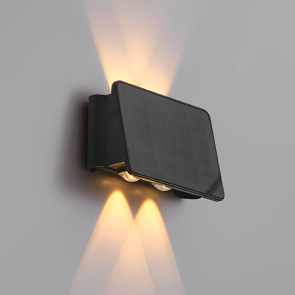 Modern Solar LED Up Down Wall Light Waterproof Outdoor Sconce