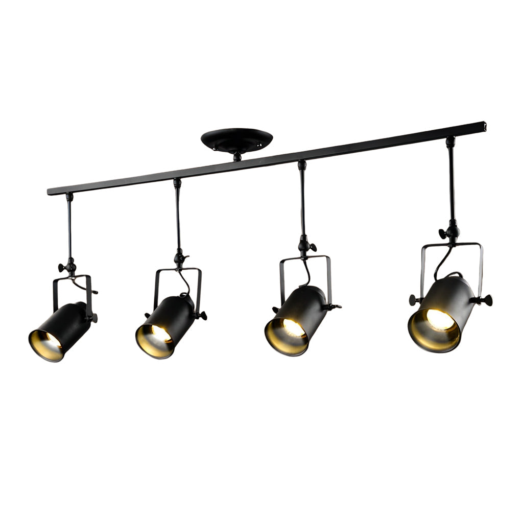 Adjustable Industrial Spotlight - Black Iron LED Directional Ceiling