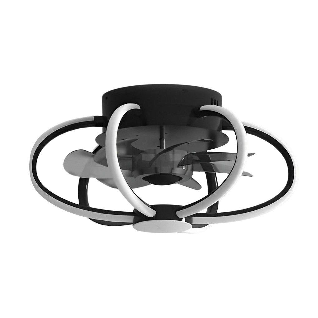 Floral Bladeless Ceiling Fan Light with Dimmable LED