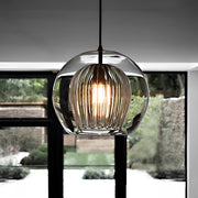 Modern Double Layer Glass Pendant Light with Brass Finish